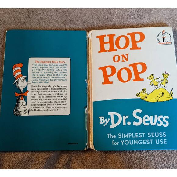 Vintage Dr Seuss Foot Book And Hop On Pop Childrens Kids Books Set of 2 - Picture 6 of 12